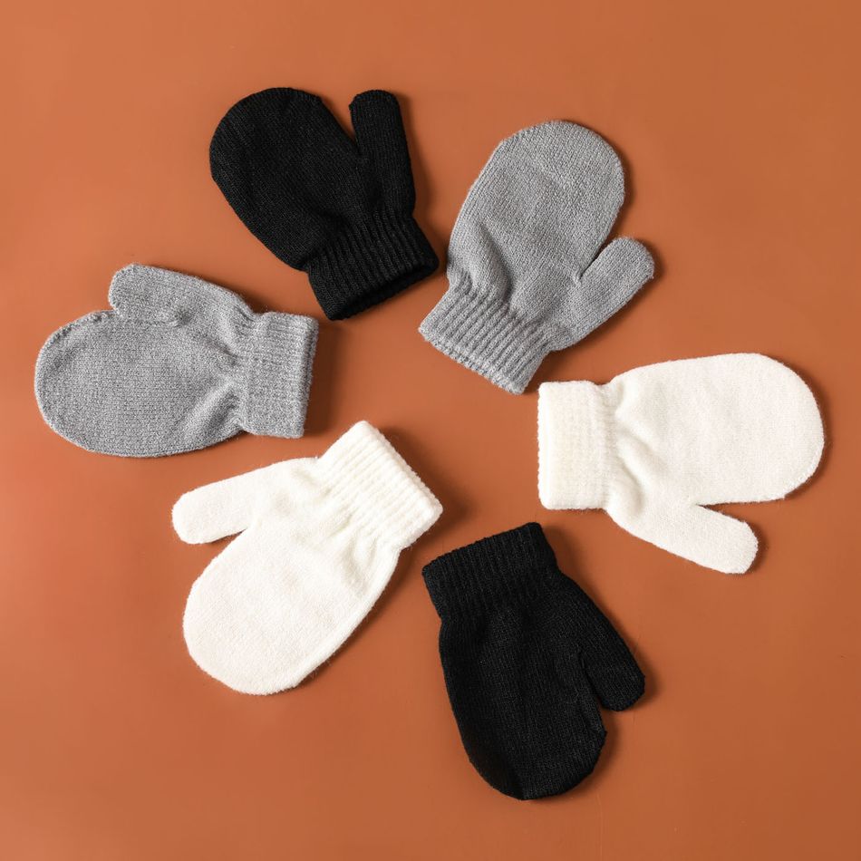 3-pairs Baby Solid Mittens Gloves Set Multi-color big image 2