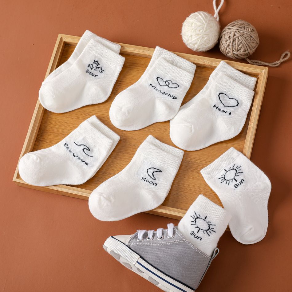 6-pairs Baby Letter Graphic Socks Set Multi-color big image 2