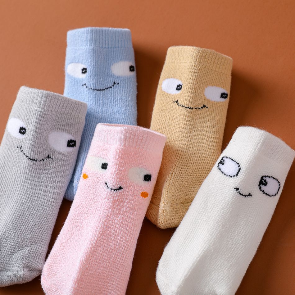 5-pairs Baby Facial Expression Graphic Socks Multi-color big image 1