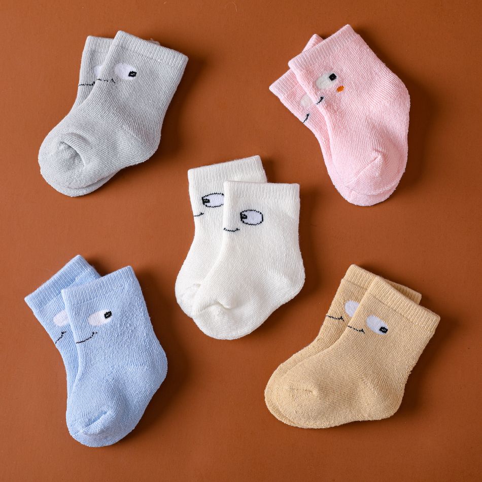 5-pairs Baby Facial Expression Graphic Socks Multi-color big image 2