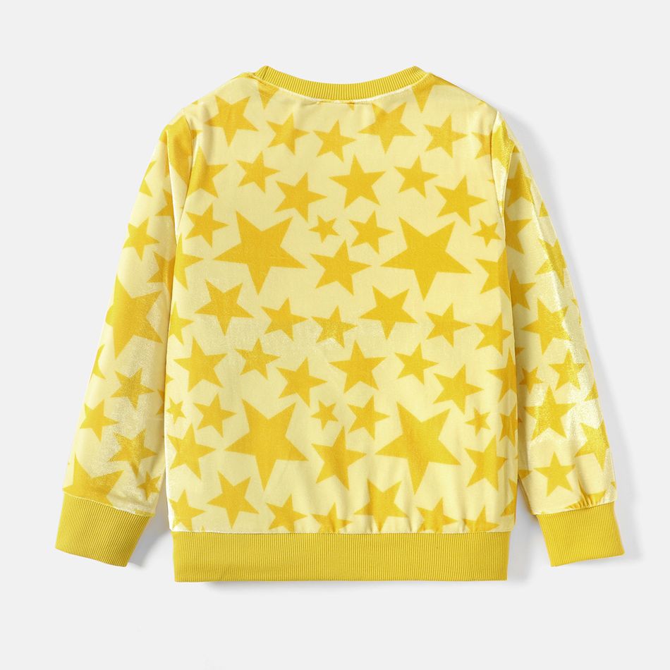 Looney Tunes Kid Girl/Boy Star Print Velvet Pullover Sweatshirt Pale Yellow big image 3
