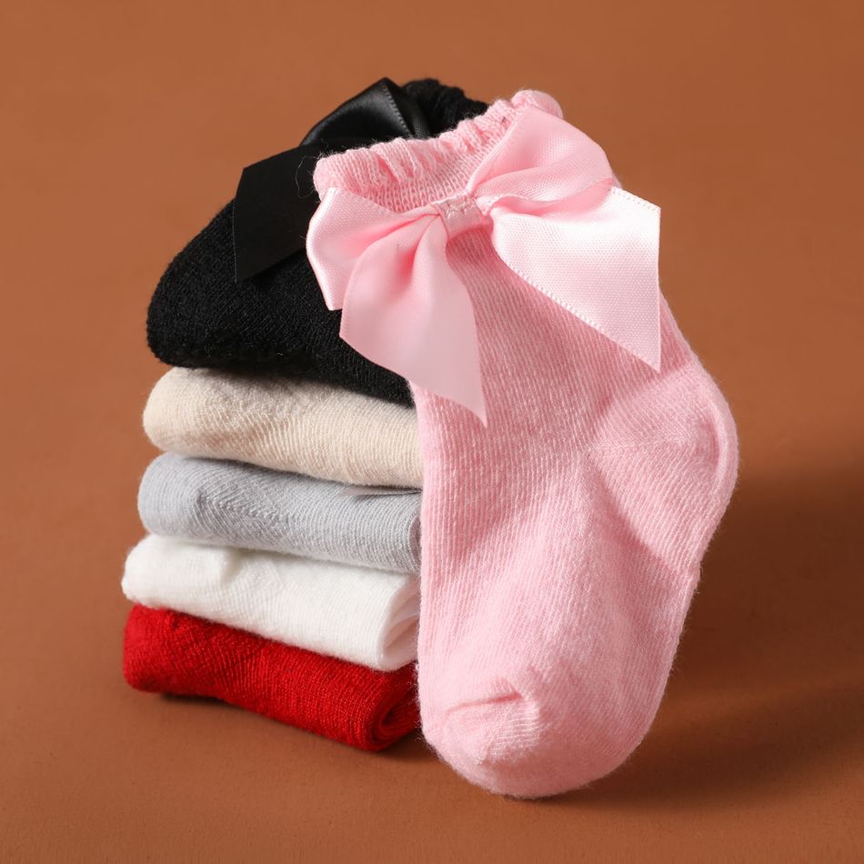 6-pairs Baby Solid Bow Decor Socks Set Multi-color big image 4