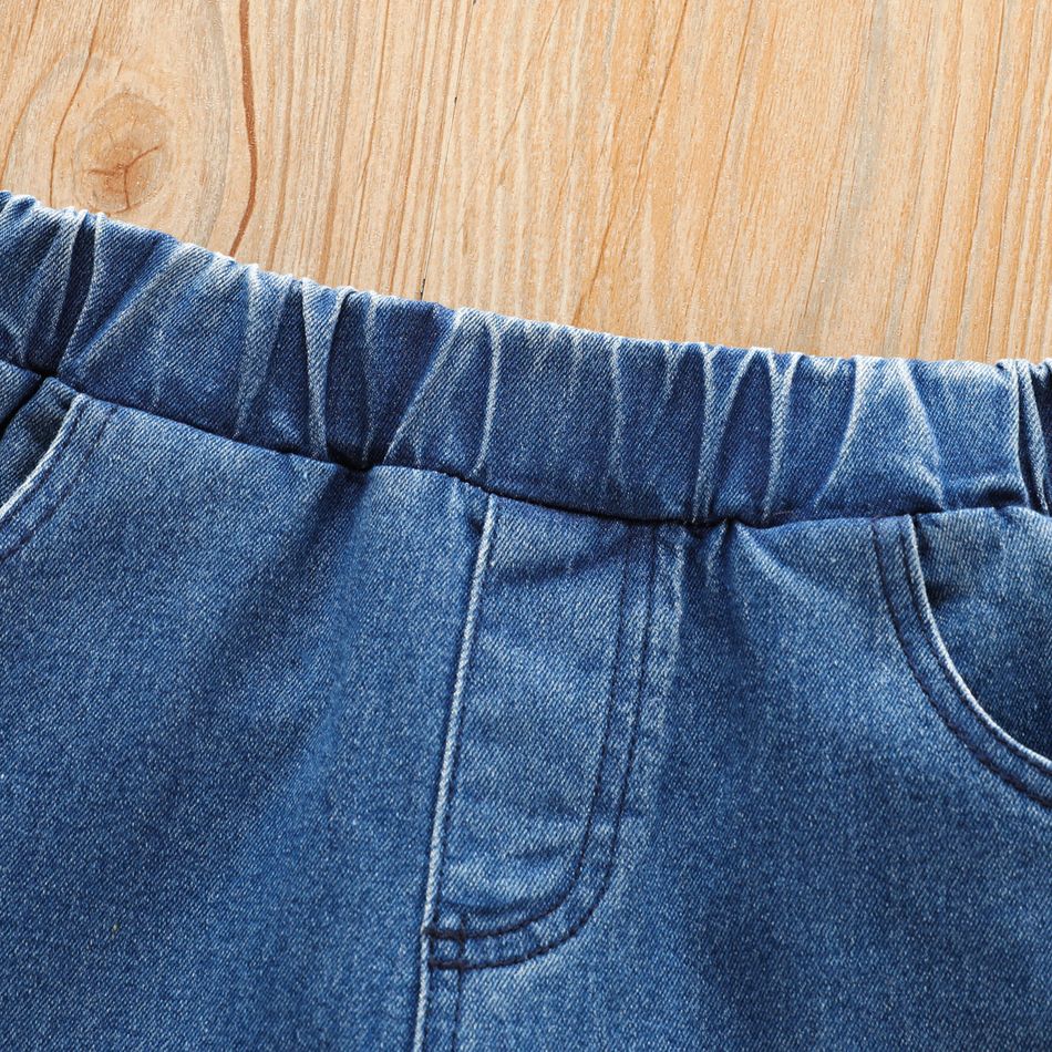 Toddler Girl Trendy Denim Ruffled Flared Jeans Blue big image 3