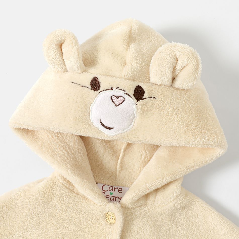 Care Bears Baby Girl 3D Ears Hooded Button Front Thermal Fleece Cape BlanchedAlmond big image 4