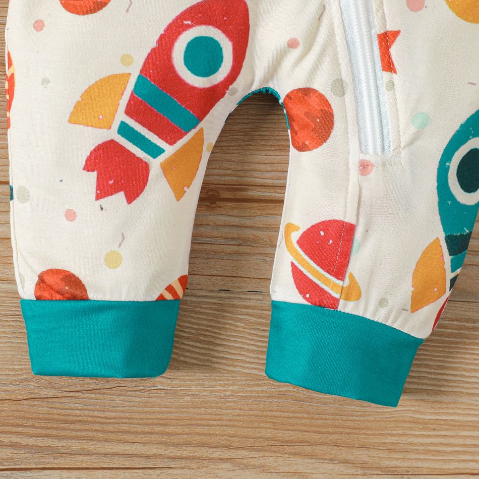 2-Pack Baby Boy/Girl Long-sleeve Zipper Graphic Jumpsuits Set MultiColour big image 3
