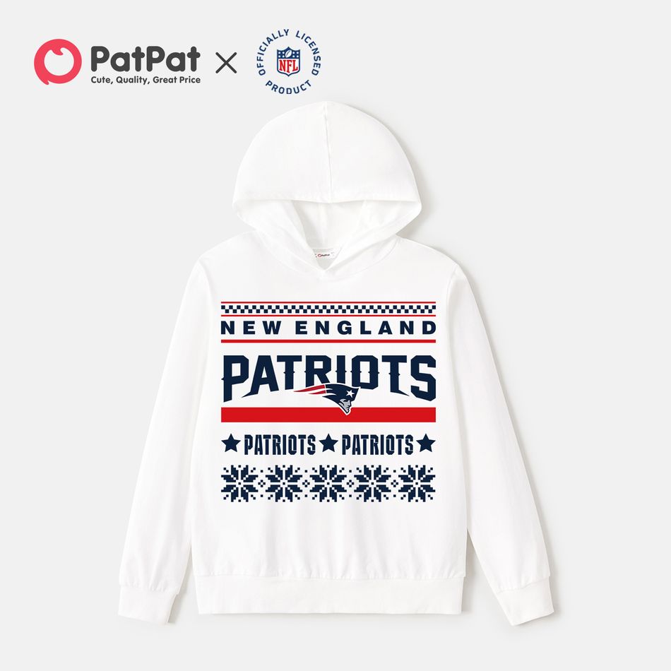 NFL Family Matching 95% Cotton Christmas Graphic Print White Long-sleeve Hoodies White big image 2