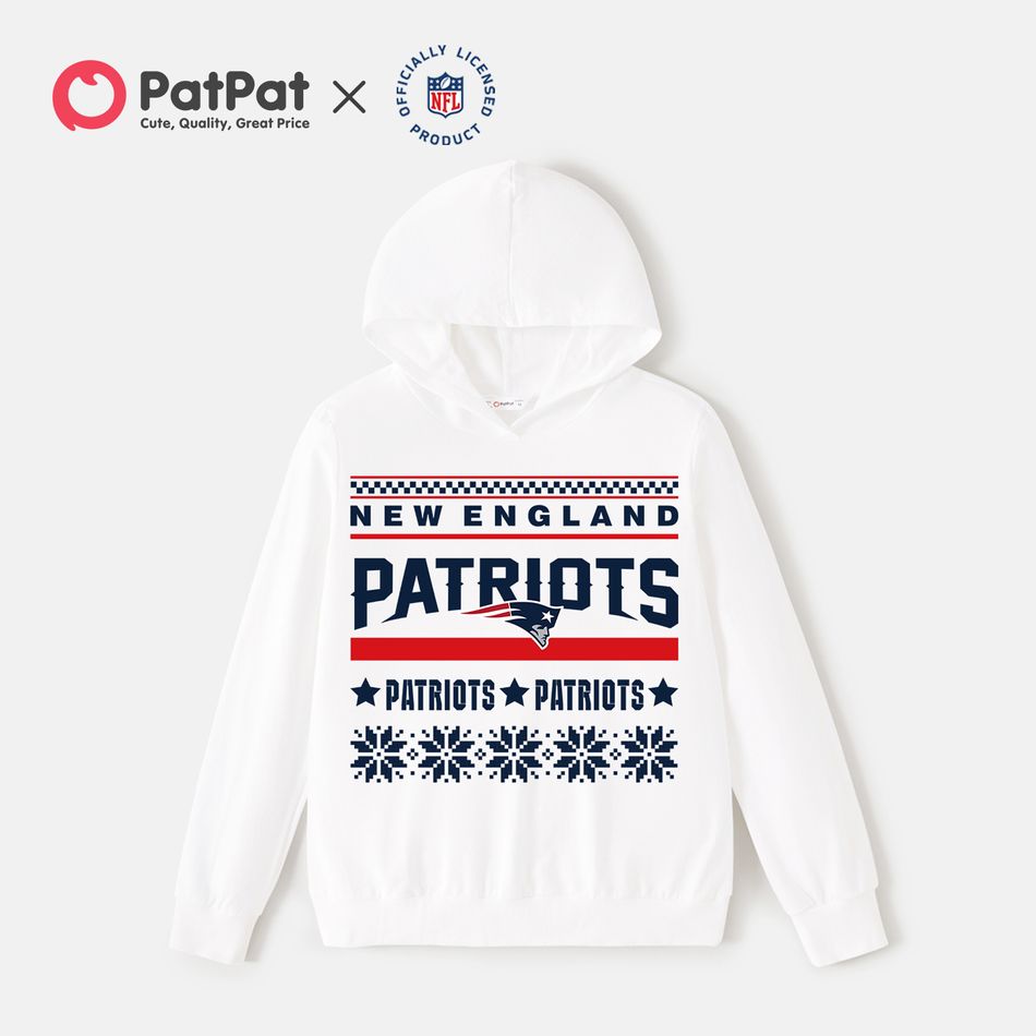 NFL Family Matching 95% Cotton Christmas Graphic Print White Long-sleeve Hoodies White big image 3