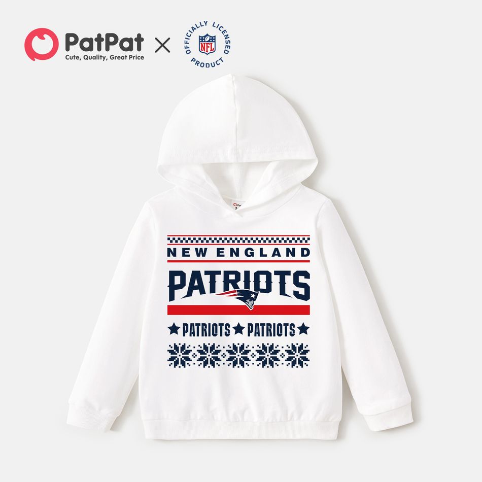 NFL Family Matching 95% Cotton Christmas Graphic Print White Long-sleeve Hoodies White big image 4