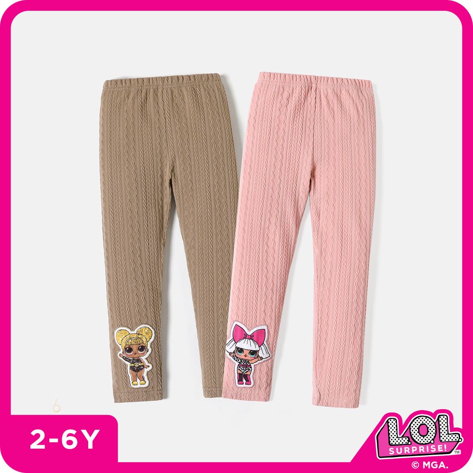 L.O.L. SURPRISE! Toddler Girl Cable Knit Textured Elasticized Leggings Pink big image 6
