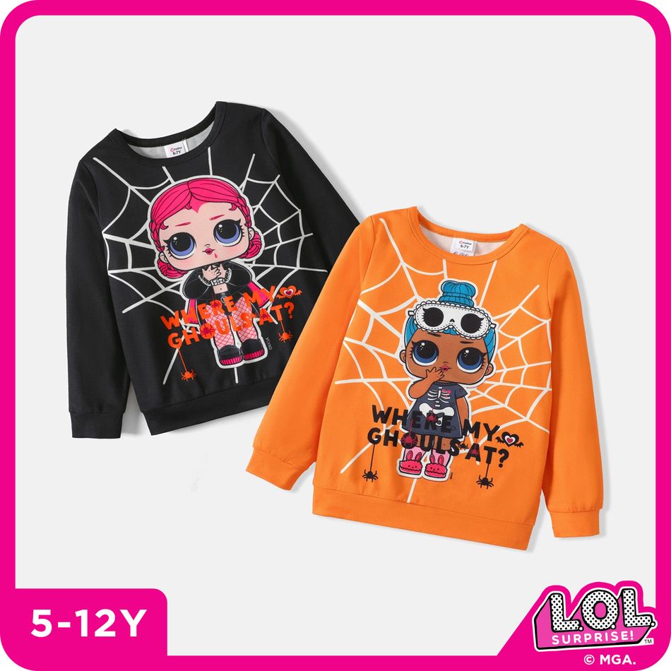 L.O.L. SURPRISE! Kid Girl Character Print Halloween Graphic Sweatshirt Black