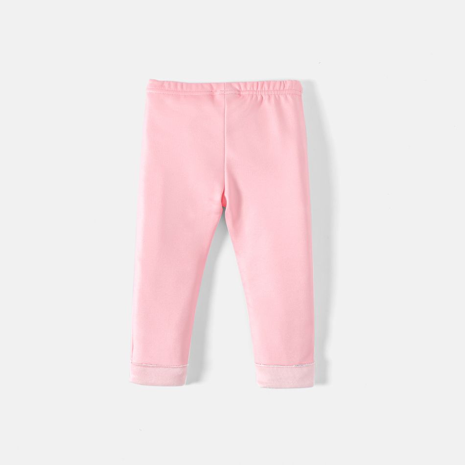 Looney Tunes Baby Girl Cartoon Graphic Fleece Lined Sweatpants Light Pink big image 5