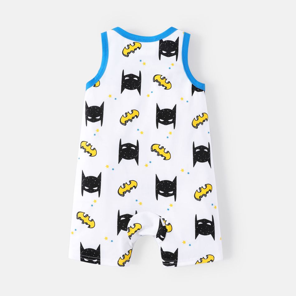 Justice League Baby Boy Allover Print Tank Romper BlackandWhite