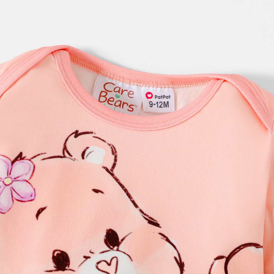 Care Bears 2pcs Baby Boy/Girl Cartoon Bear Print Long-sleeve Romper and Pants Set Pink big image 4