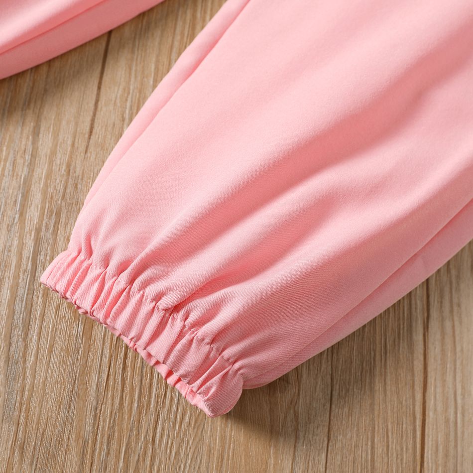 2pcs Kid Girl Figure Print Short-sleeve Tee and Pocket Design Cargo Pants Set Pink big image 4