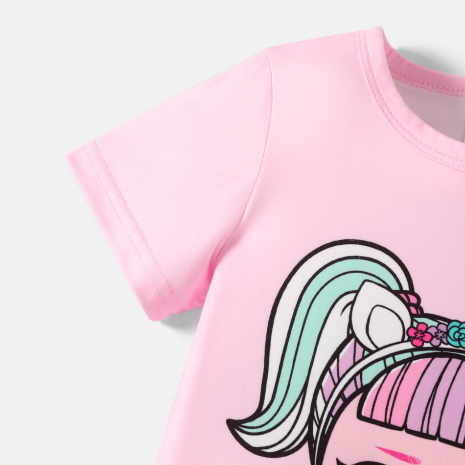 LOL Surprise Criança Menina Infantil Manga curta T-shirts Rosa big image 2