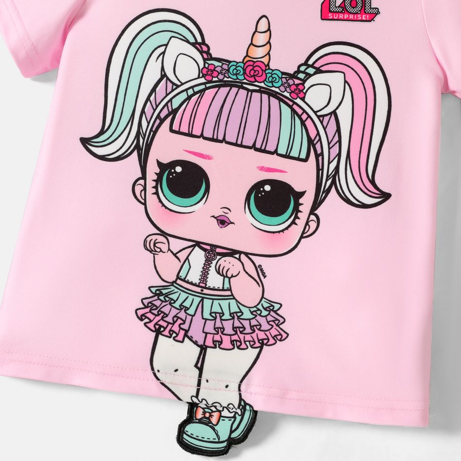 LOL Surprise Criança Menina Infantil Manga curta T-shirts Rosa