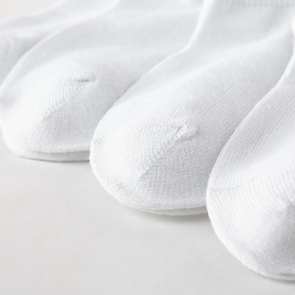 5 paia di calzini solidi per neonato/bambino/bambino Bianco big image 4