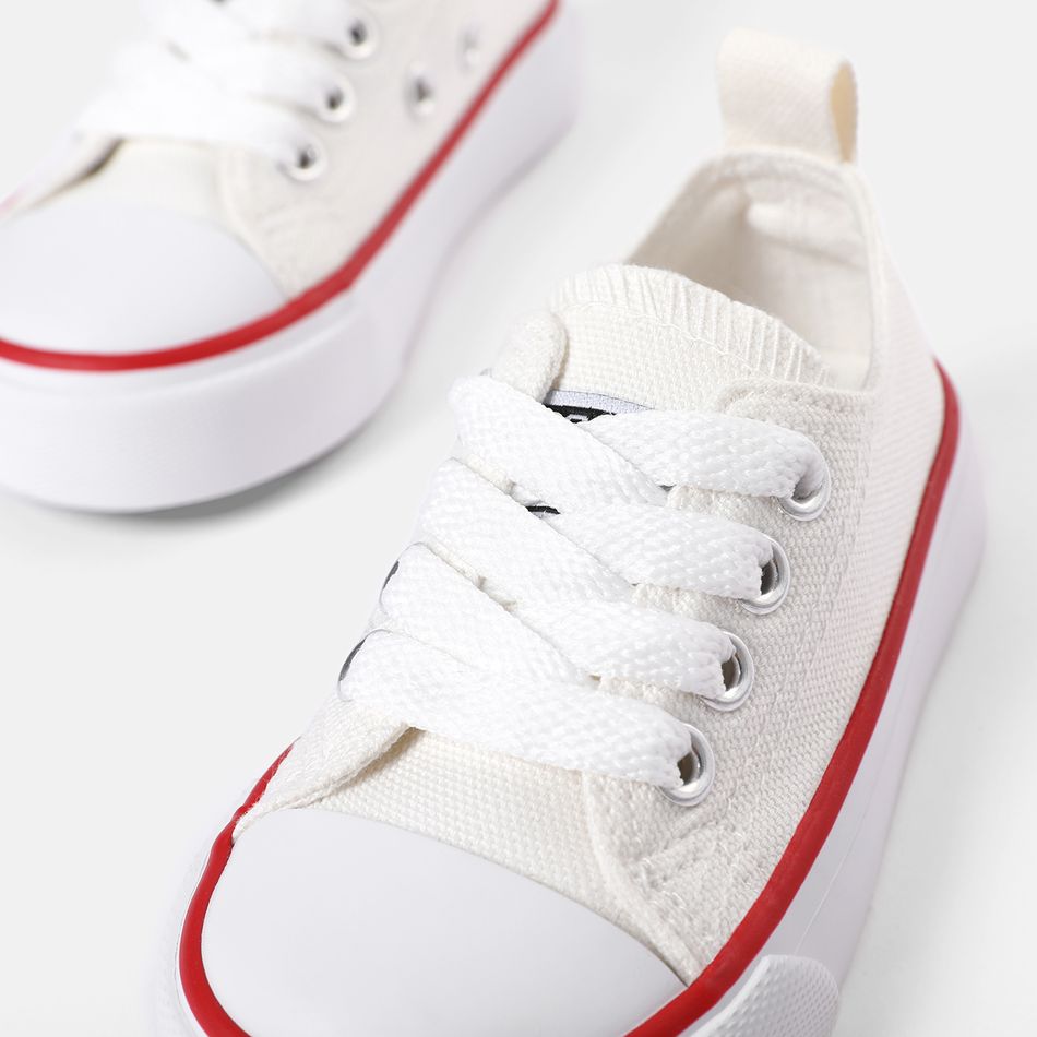 Toddler / Kid Casual Lace Up Canvas Shoes (Toddler US 6-7.5 and Toddler US 8-Little Kid US 11.5 outsole are different) White big image 4