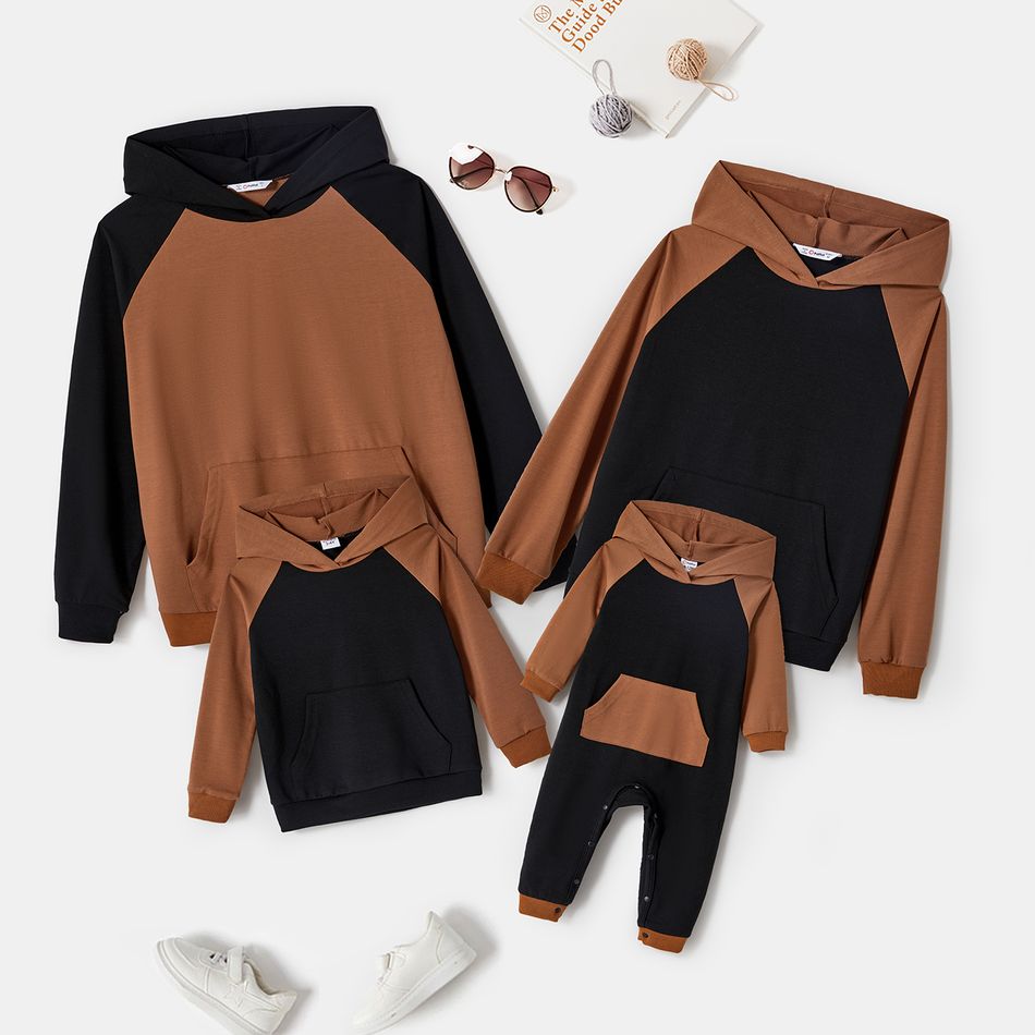 Family Matching Colorblock Long-sleeve Hoodies Color block