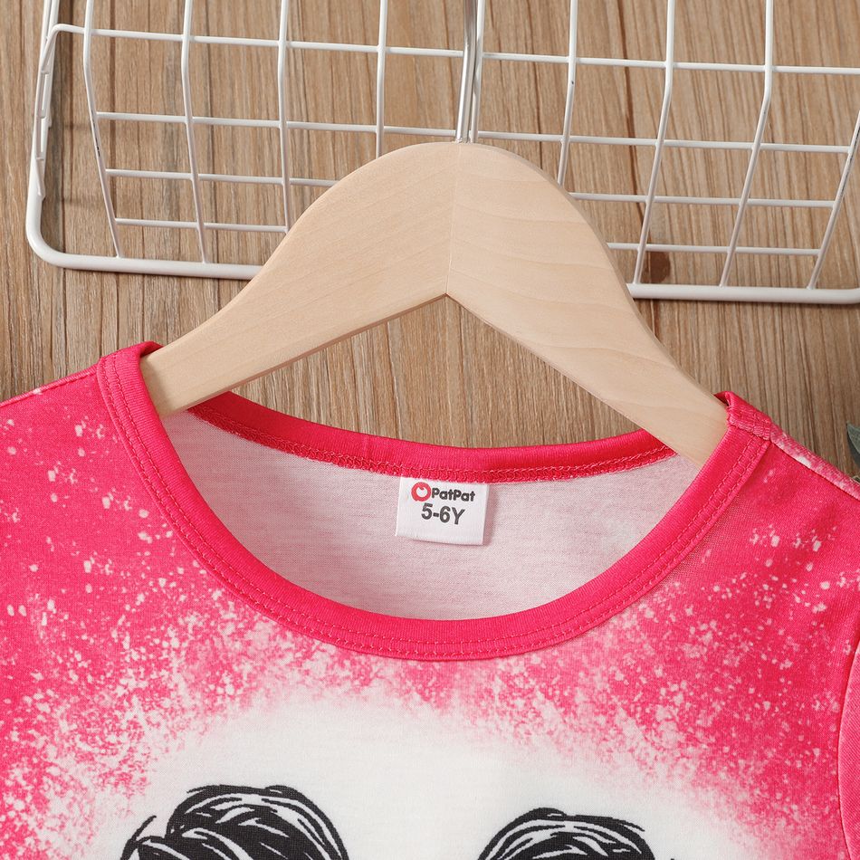 Kid Girl Figure Print Short-sleeve Tee Pink big image 4