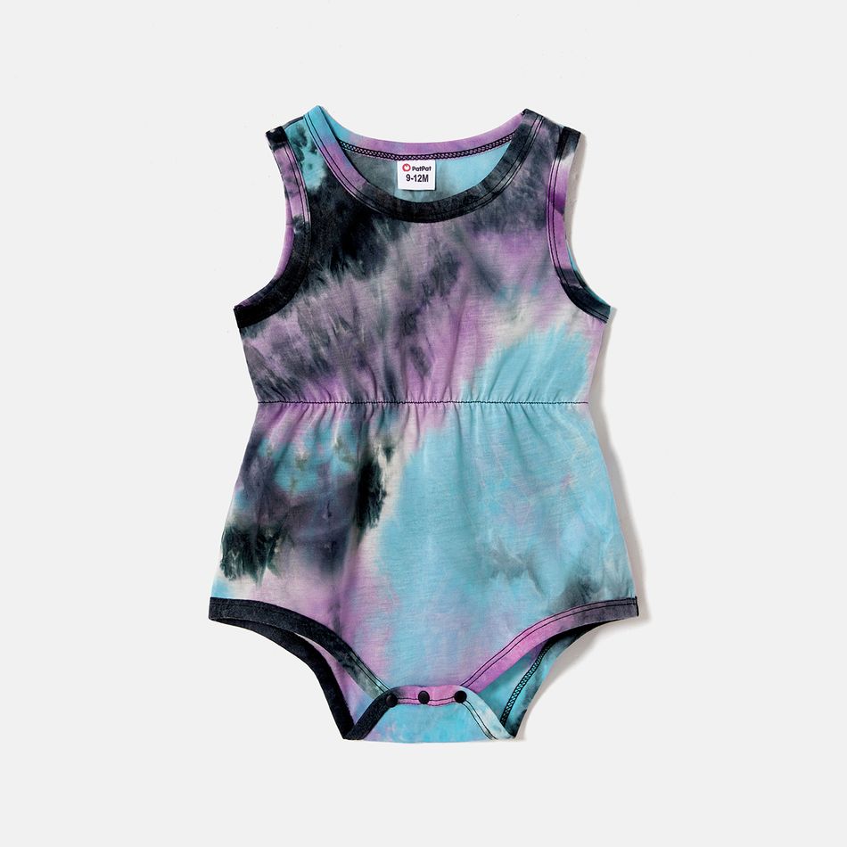 Family Matching Tie Dye Tank Dresses and Short-sleeve T-shirts Sets Multi-color big image 8