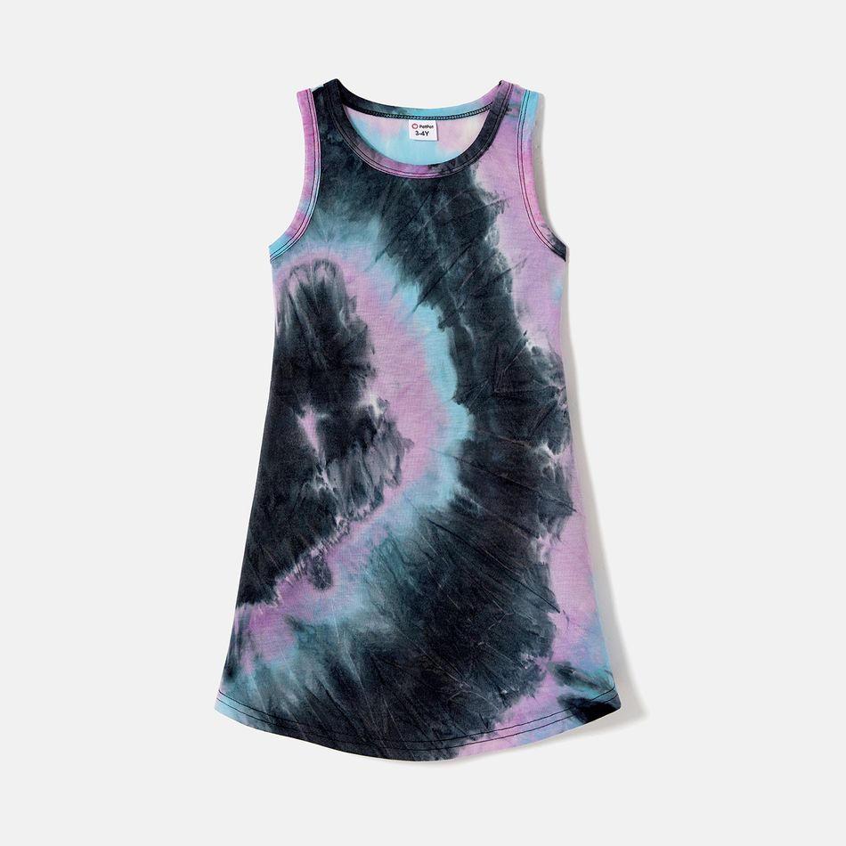 Family Matching Tie Dye Tank Dresses and Short-sleeve T-shirts Sets Multi-color big image 3