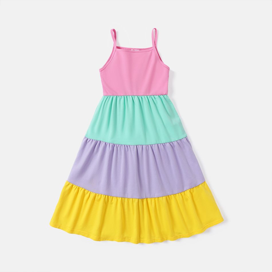 Kid Girl Colorblock Tiered Slip Dress ColorBlock big image 1