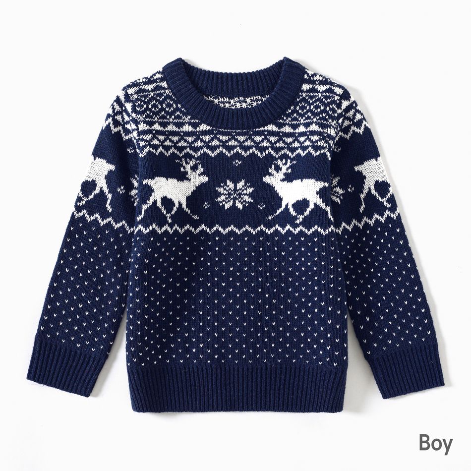 Christmas Family Matching Deer Graphic Long-sleeve Knitted Sweater Multi-color big image 9