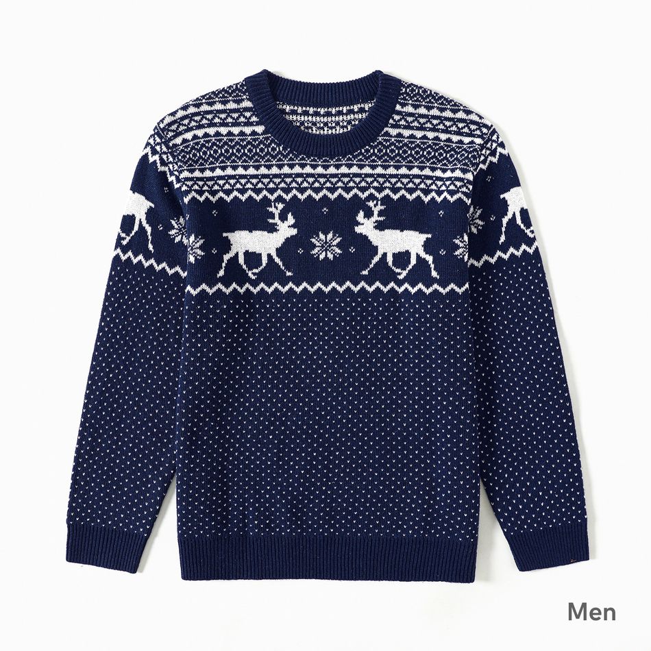 Christmas Family Matching Deer Graphic Long-sleeve Knitted Sweater Multi-color big image 2