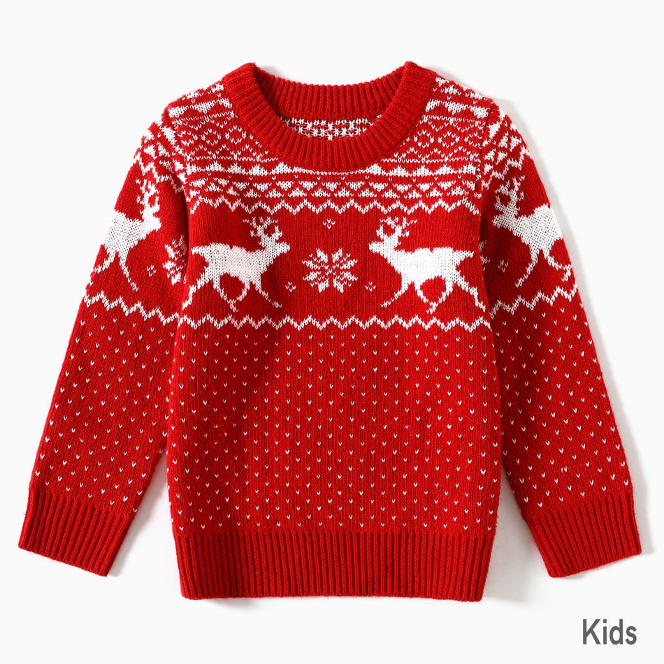 Christmas Family Matching Deer Graphic Long-sleeve Knitted Sweater Multi-color big image 12