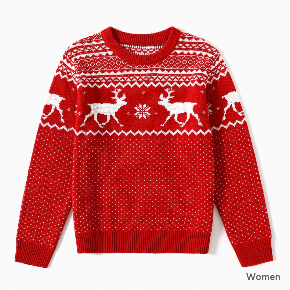 Christmas Family Matching Deer Graphic Long-sleeve Knitted Sweater Multi-color big image 5