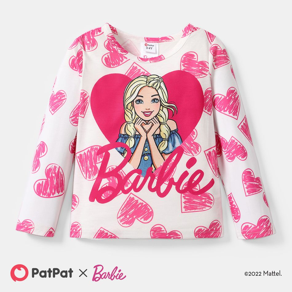 Barbie Criança Menina Infantil Manga comprida T-shirts Branco big image 1