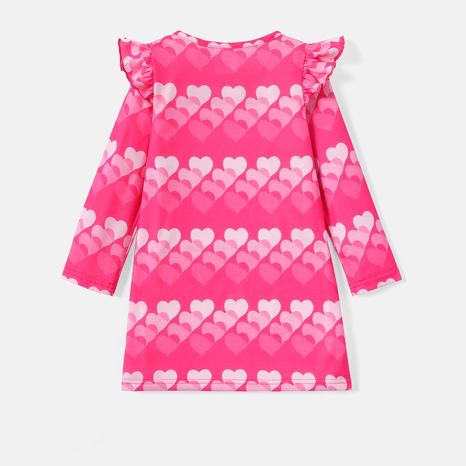 L.O.L. SURPRISE! Toddler Girl Valentine's Day Heart Print Ruffled Long-sleeve Dress Pink big image 5