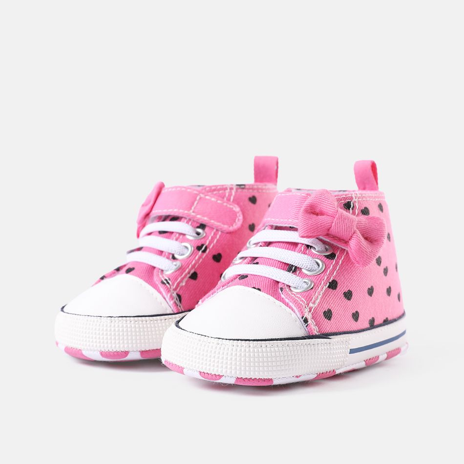 Baby / Toddler Bow Decor Heart Print Prewalker Shoes Pink