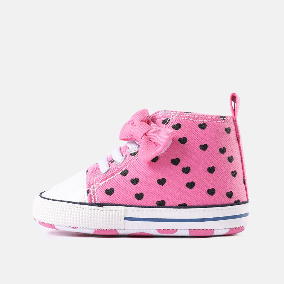 Baby / Toddler Bow Decor Heart Print Prewalker Shoes Pink big image 3