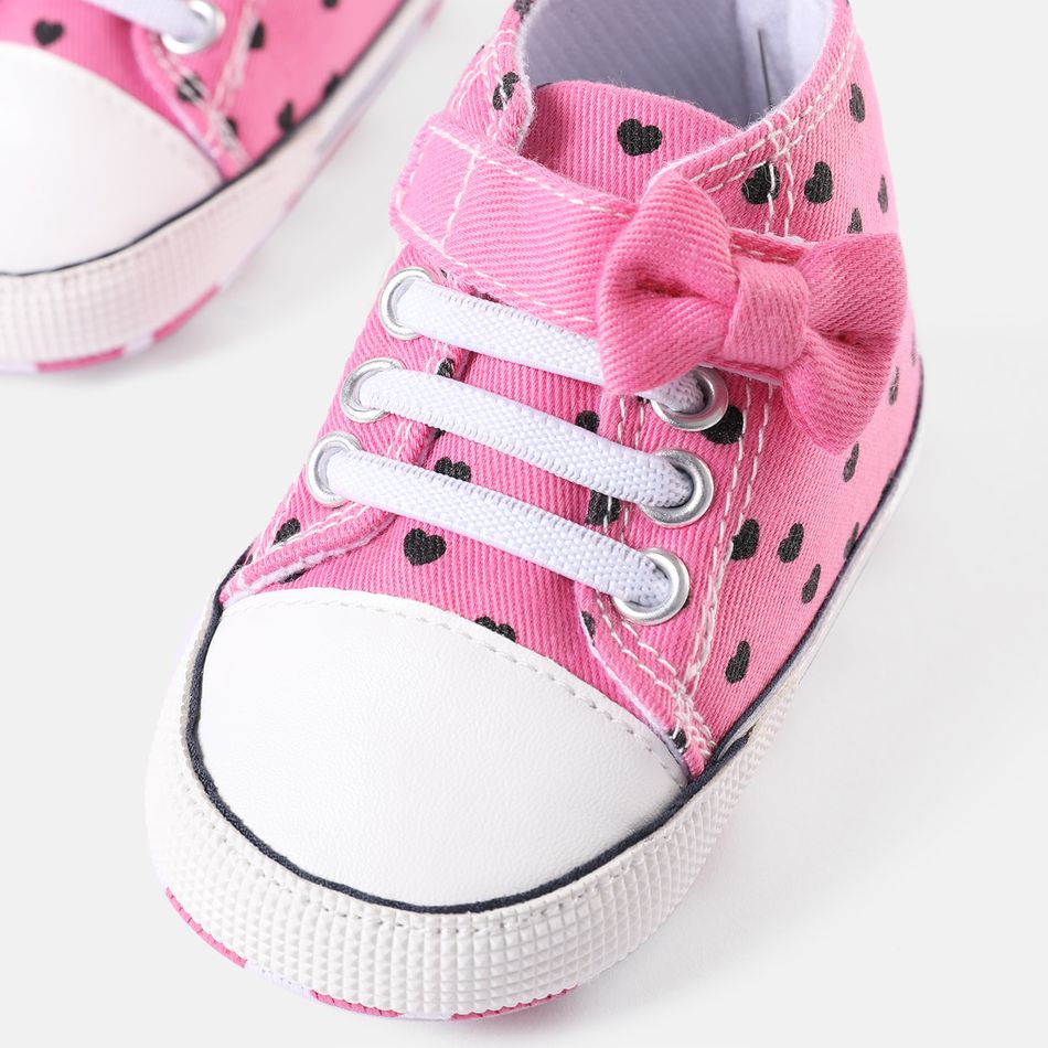 Baby / Toddler Bow Decor Heart Print Prewalker Shoes Pink