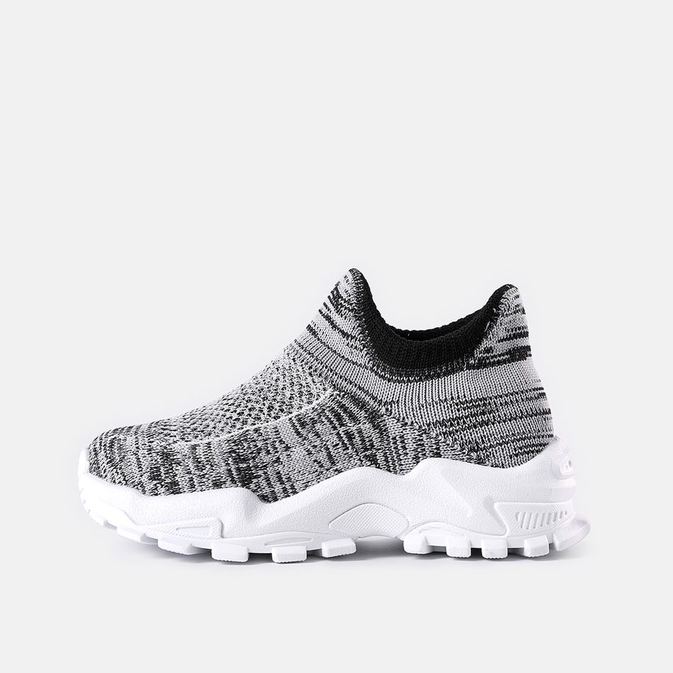 Kid Breathable Flying Woven Casual Shoes Grey big image 2