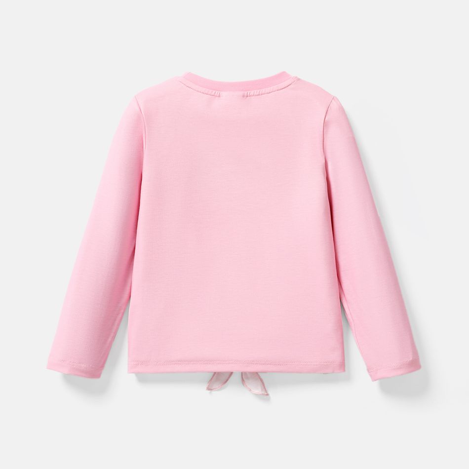 PAW Patrol Toddler Girl Mother's Day Letter Print Tie Knot Long-sleeve Tee Pink big image 3