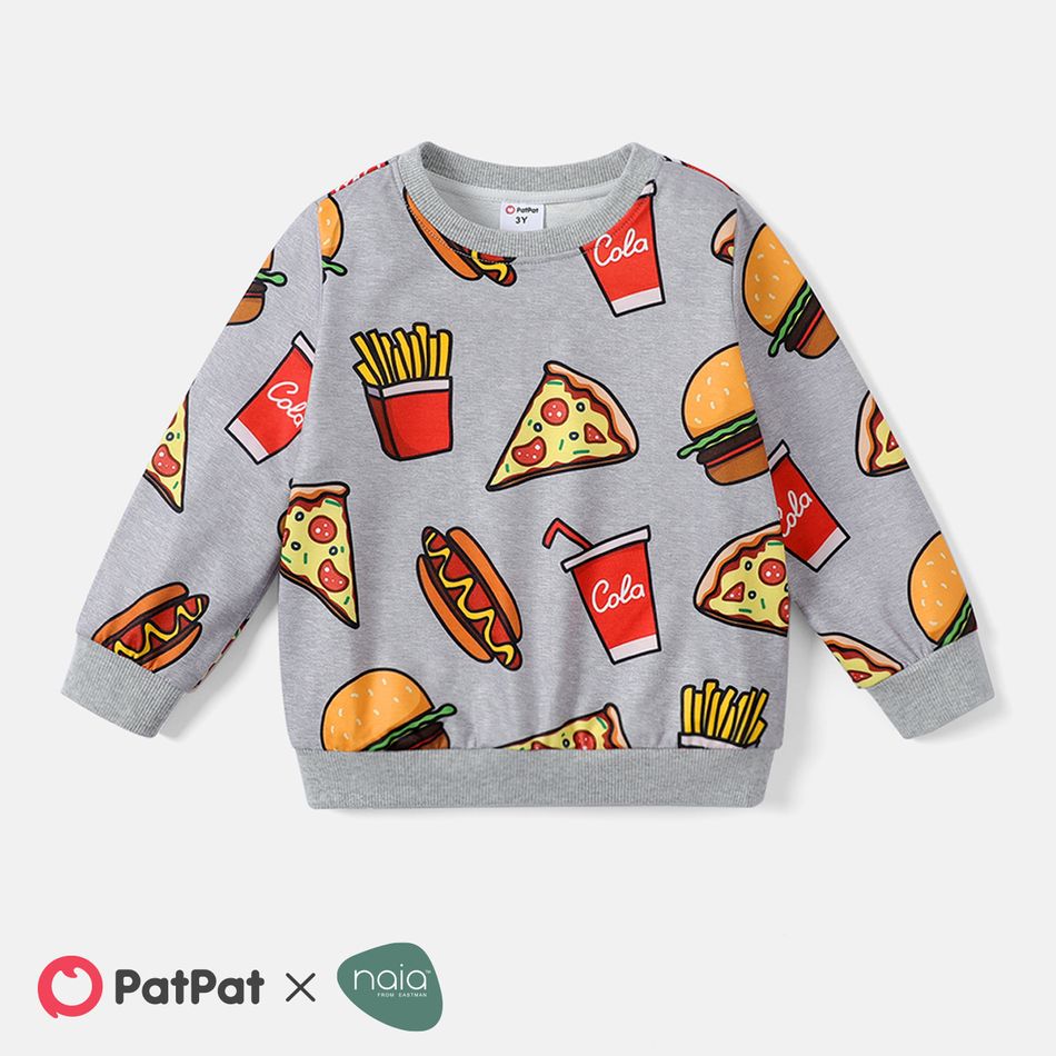 Naia Toddler Boy Fast Food Print Pullover Sweatshirt Color block big image 1