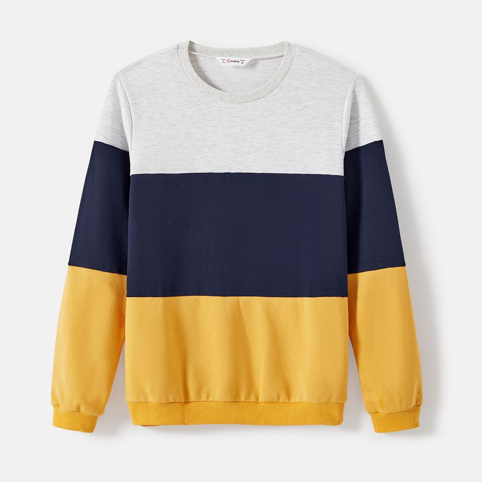 Family Matching Long-sleeve Colorblock Pullover Sweatshirts MultiColour big image 3