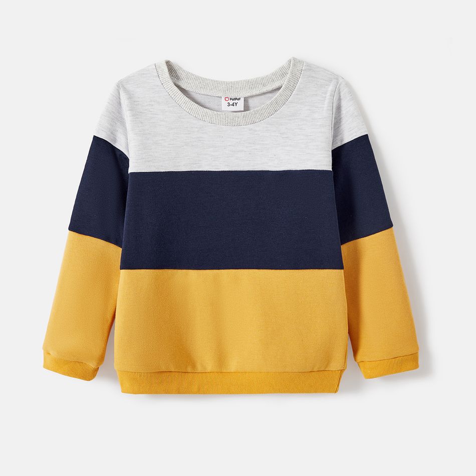 Family Matching Long-sleeve Colorblock Pullover Sweatshirts MultiColour big image 4