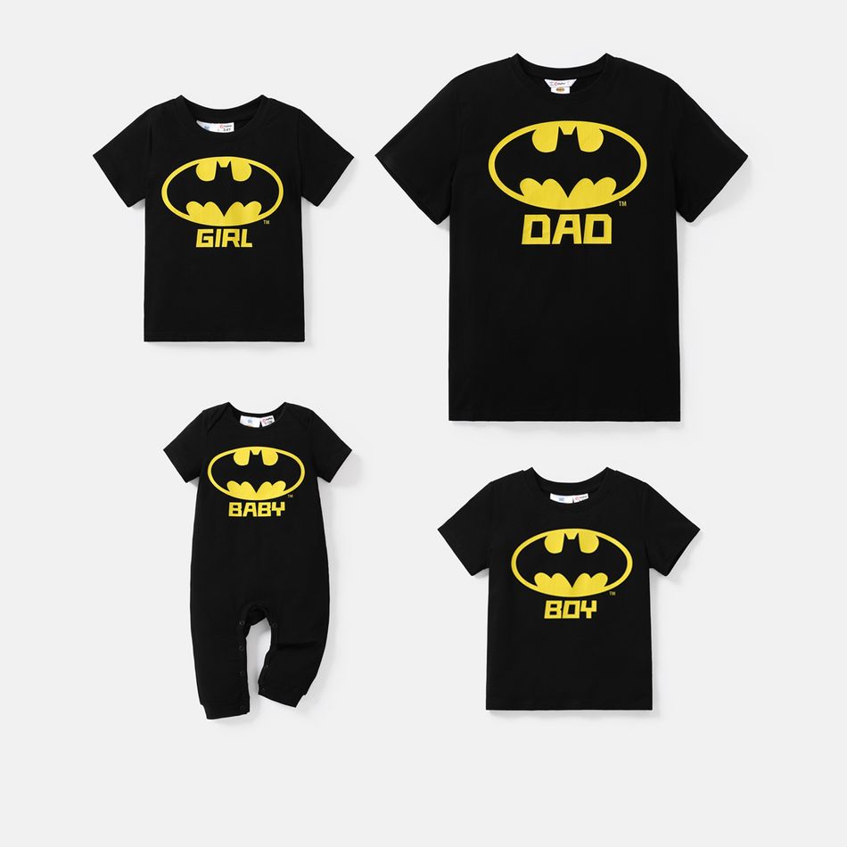 Batman Family Matching Cotton Short-sleeve Graphic Black Tee Black big image 2