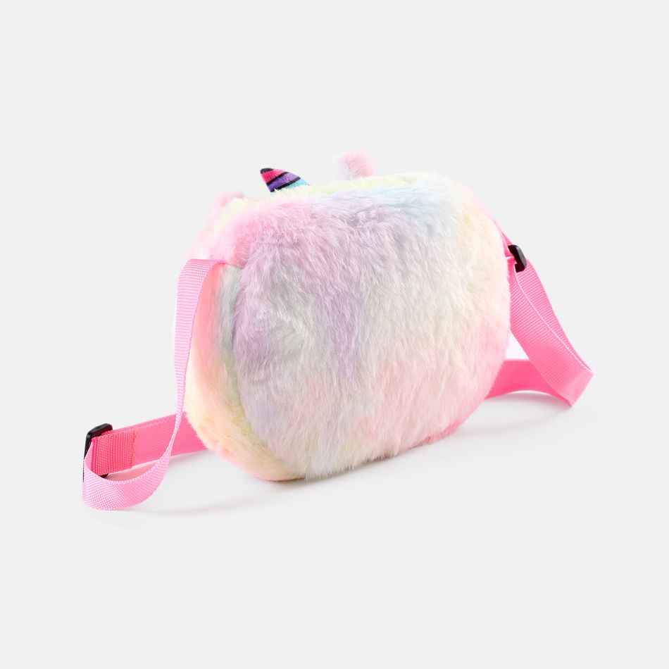 Toddler Unicorn Design Fluffy Crossbody Bag Multi-color