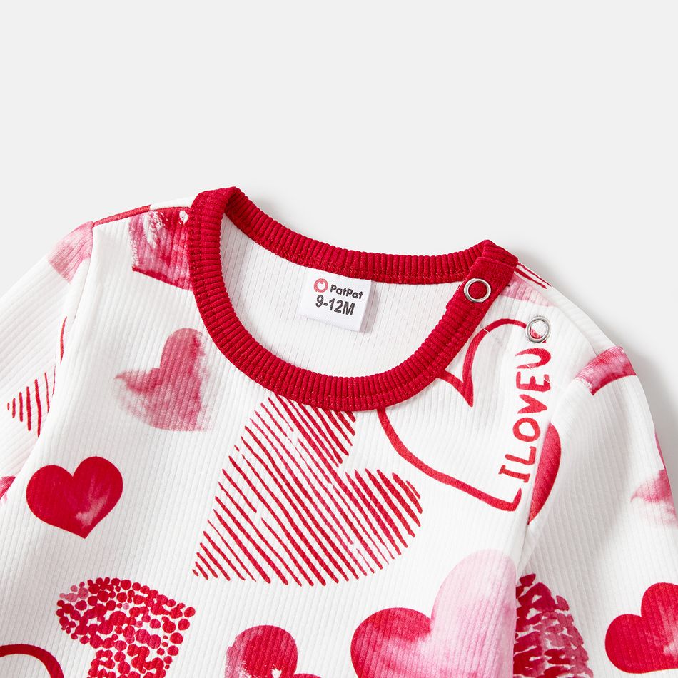 Valentine's Day Mommy and Me Allover Red Heart Print Long-sleeve Sweatshirts Red big image 9