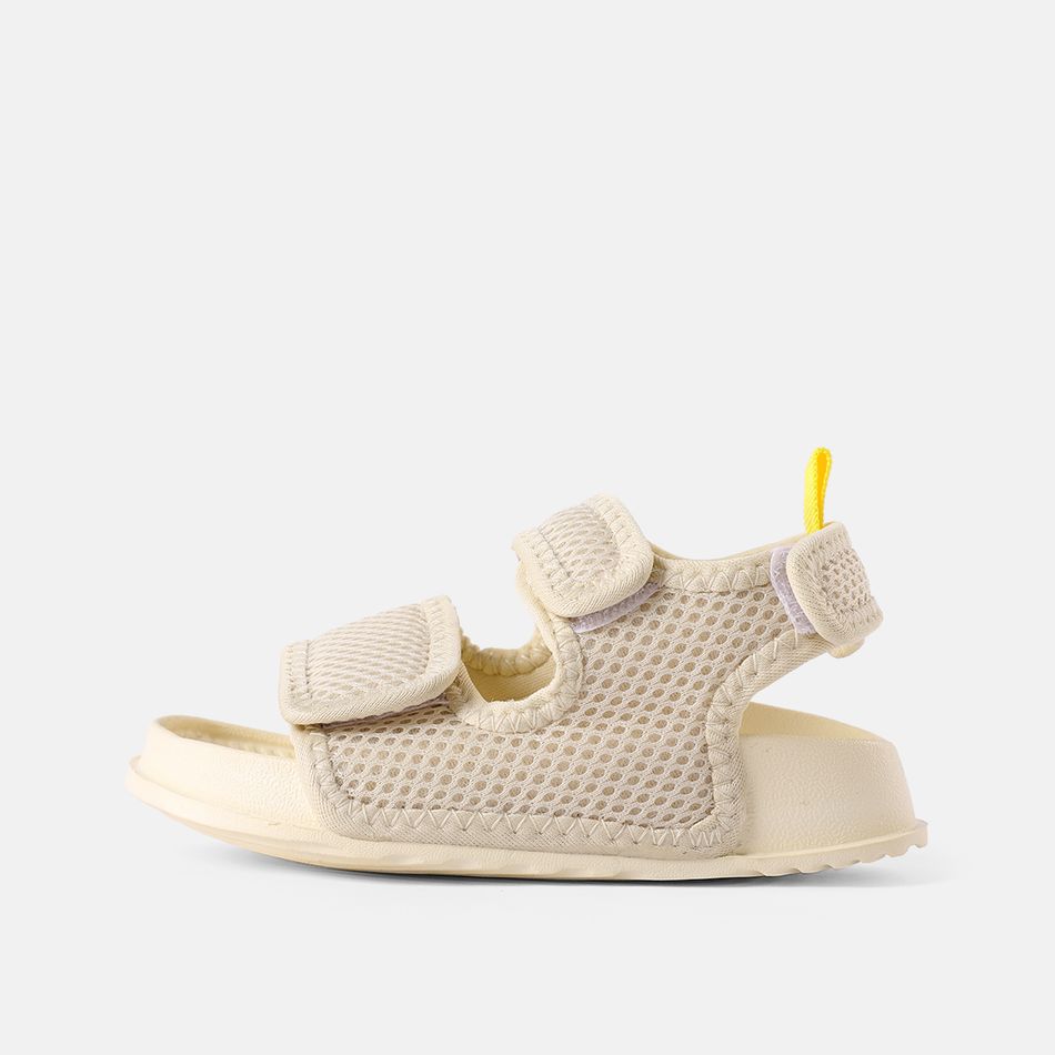 Toddler / Kid Soft Sole Open Toe Dual Velcro Sandals Beige big image 3