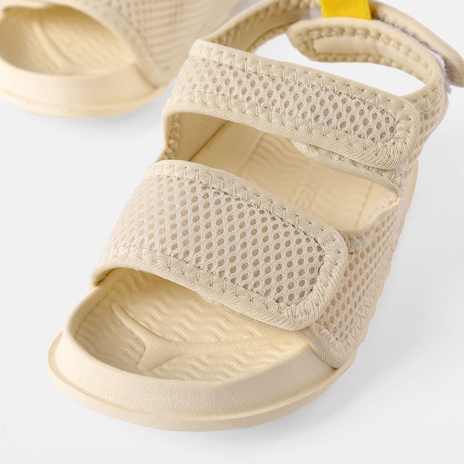 Toddler / Kid Soft Sole Open Toe Dual Velcro Sandals Beige big image 6