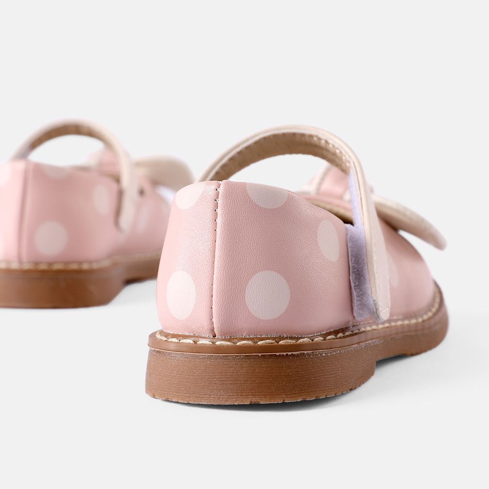 Toddler / Kid Bow Decor Polka Dots Flats Pink big image 4