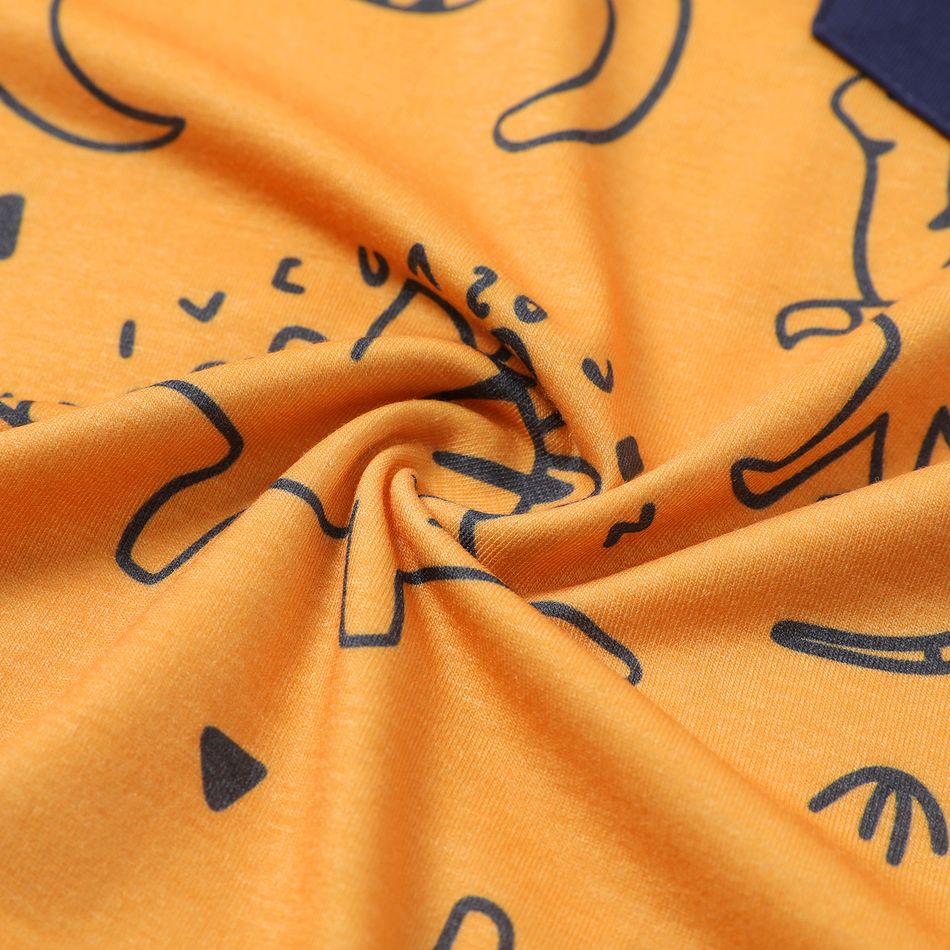 Naia™ Baby Boy Allover Dinosaur Print Short-sleeve Jumpsuit with Pocket Orangebrown big image 5