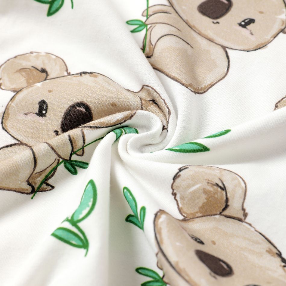 Baby Boy/Girl Cotton Long-sleeve Allover Koala Print Jumpsuit White big image 3