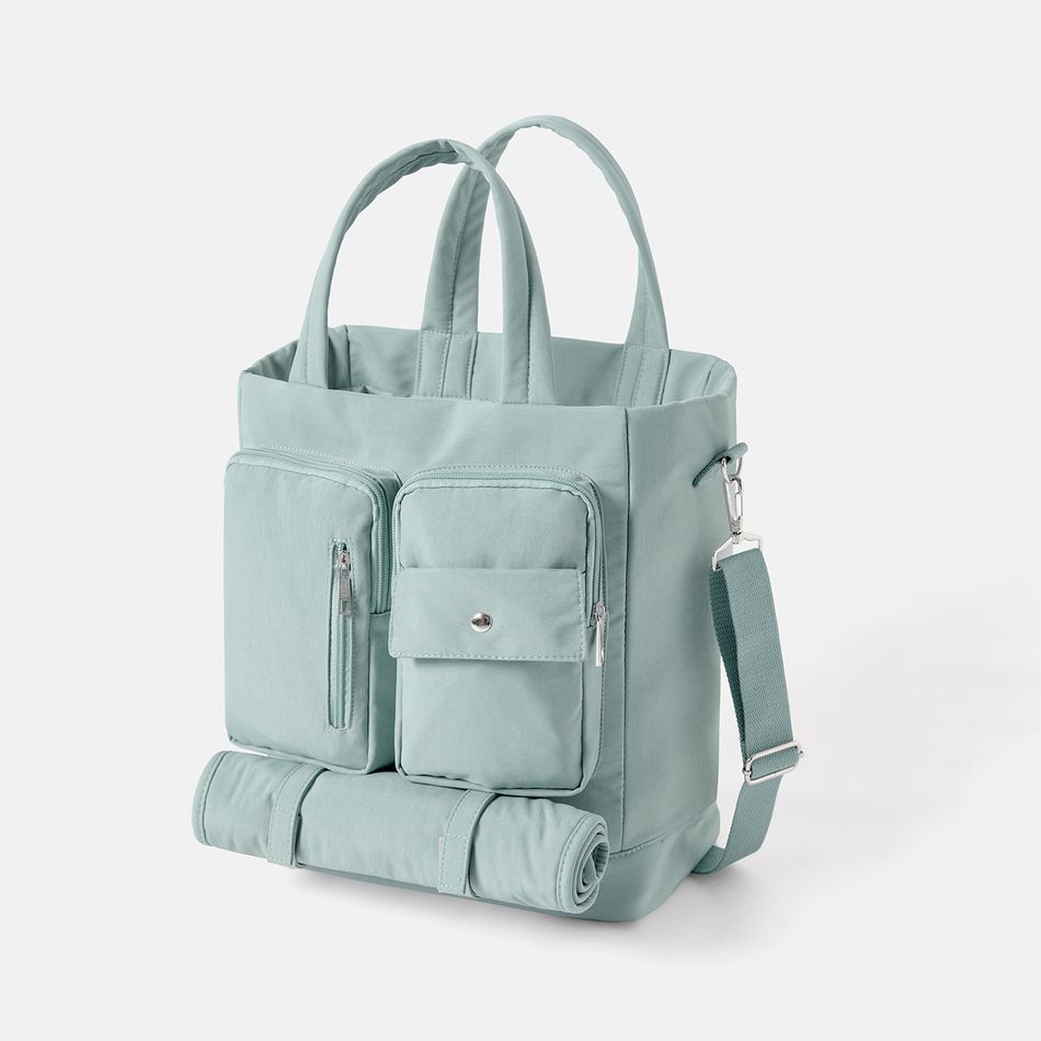 Diaper Bag Tote Multifunction Large Capacity Mom Bag with Waterproof Diaper Pad and Adjustable Shoulder Strap Light Blue big image 1